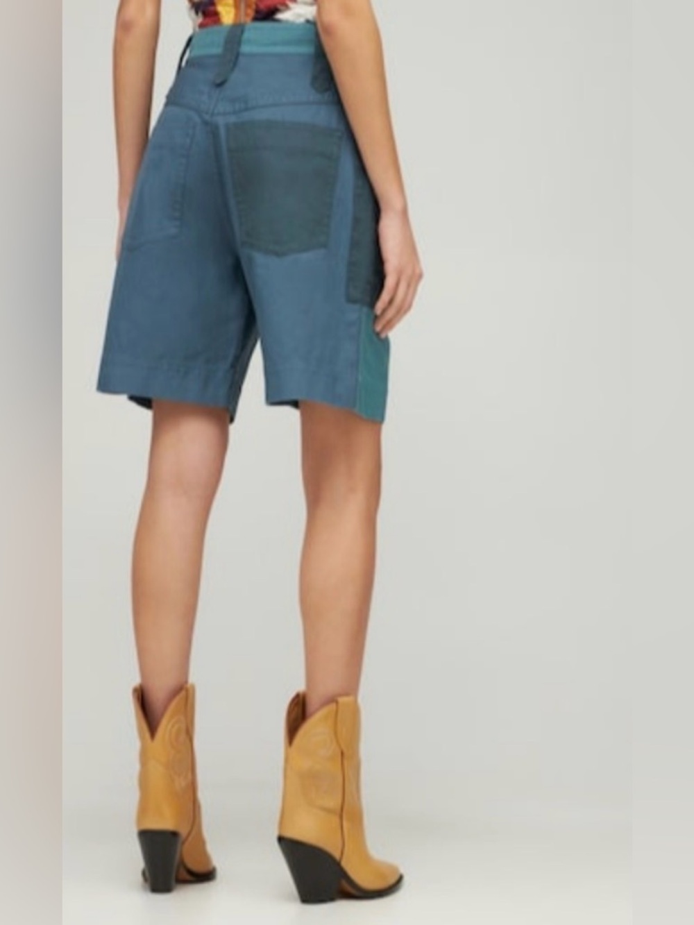 Isabel Marant Etoile Kalerna Cotton/ Linen Blend Parchwork Shorts Size 36/ US 6 - Picture 2 of 11